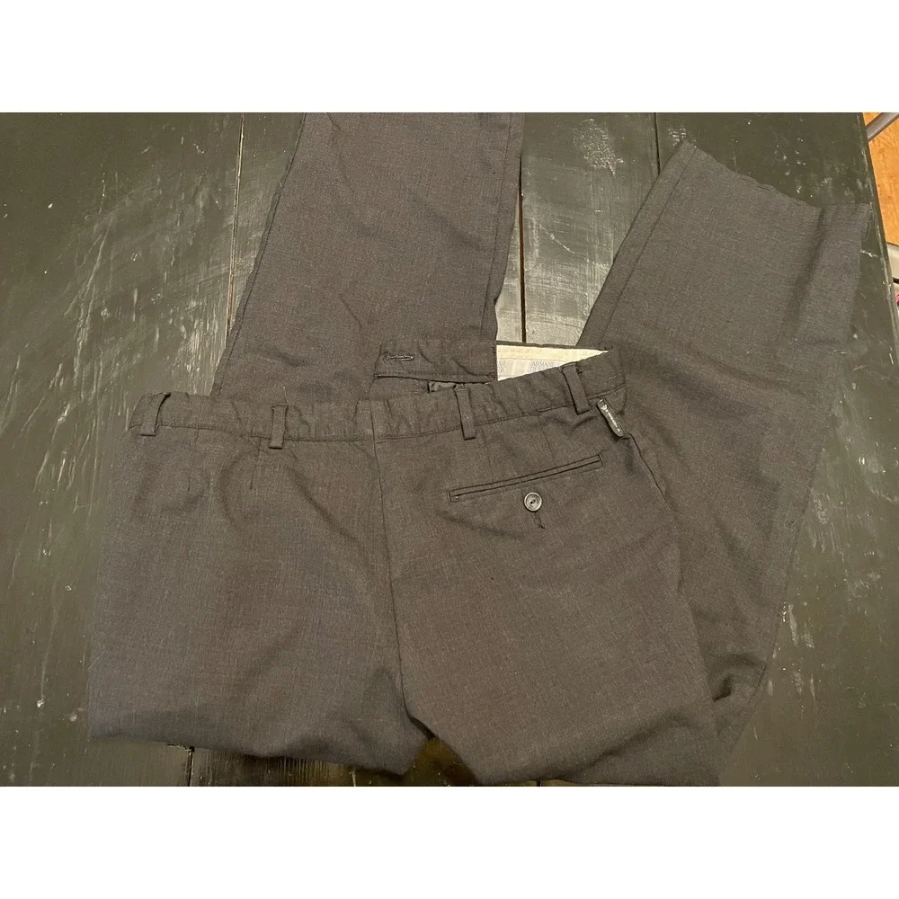 Armani Junior Boys Charcoal Gray Flat Front Dress Pants Size 12A 154cm